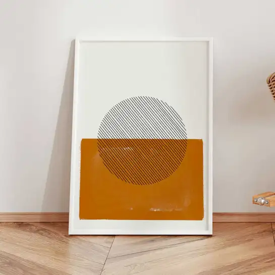 Tableau abstrait composition géométrique minimaliste