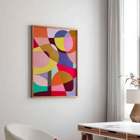 Affiche art abstrait aplats de couleurs modernes