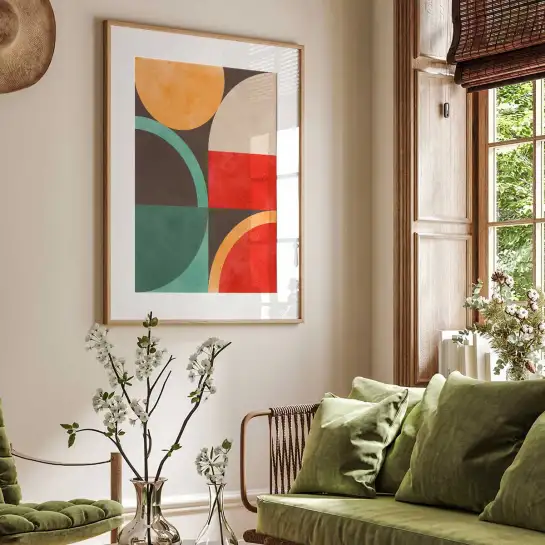 Affiche composition géométrique multicolore