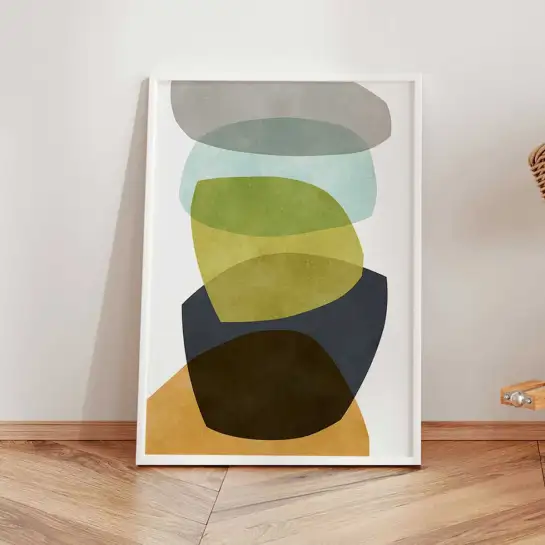 Affiche abstraite formes organiques contemporaines