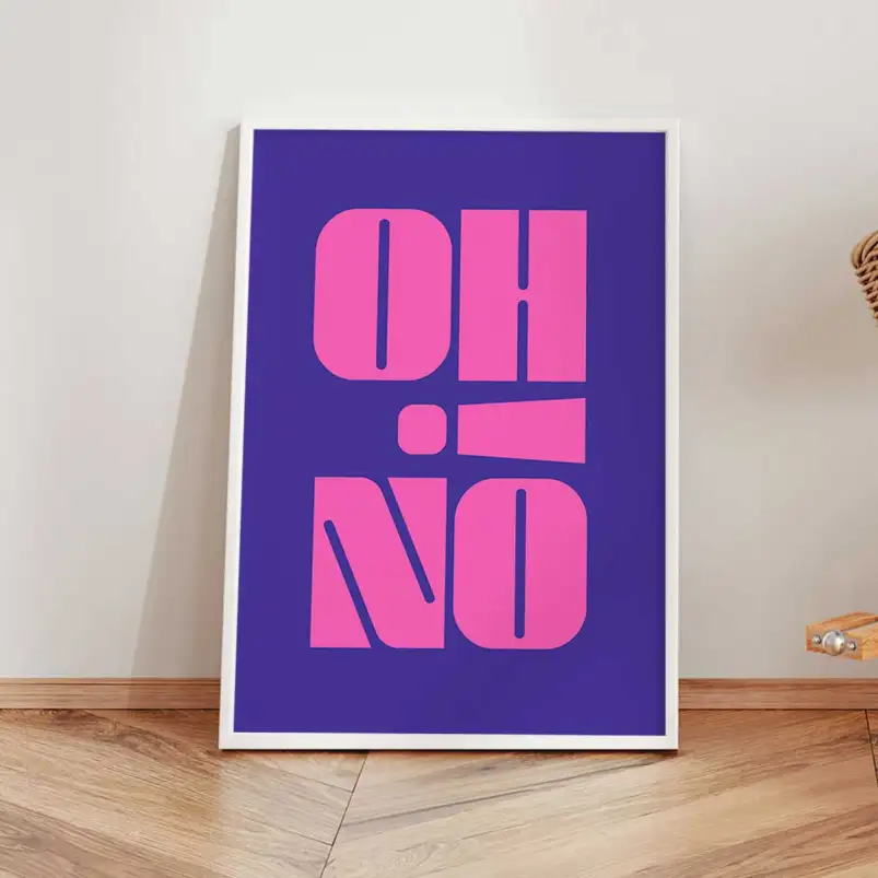 Affiche pop art composition graphique rose