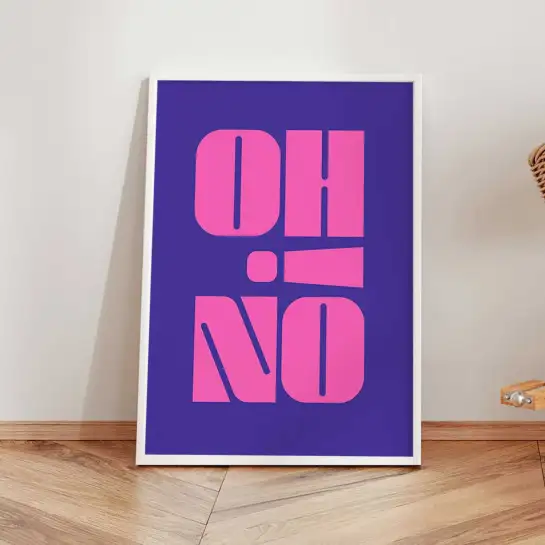 Affiche pop art composition graphique rose