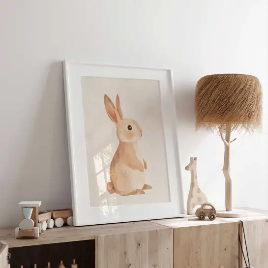 Affiche lapin illustration poétique pour enfant