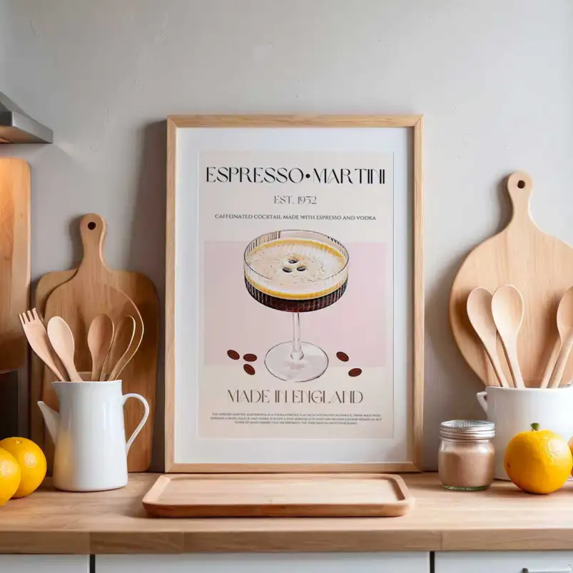 Affiche illustration cocktail espresso martini