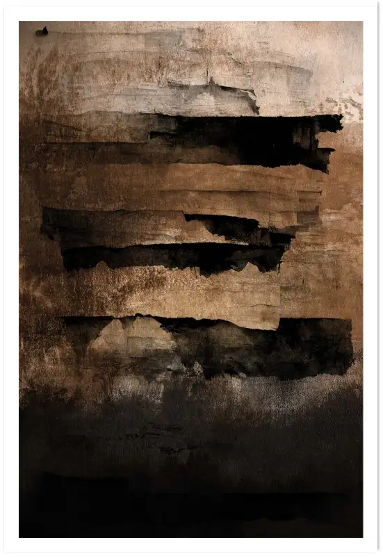 Tableau abstrait Strates Terrestres