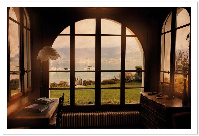 Photo vintage - Vue sur le lac
