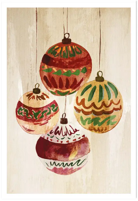 Tableau Noël Traditionnel Vintage - Illustration Féérique pour Décoration Murale