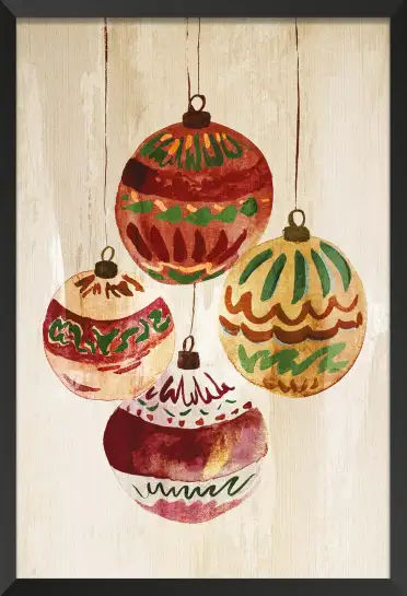 Tableau Noël Traditionnel Vintage - Illustration Féérique pour Décoration Murale