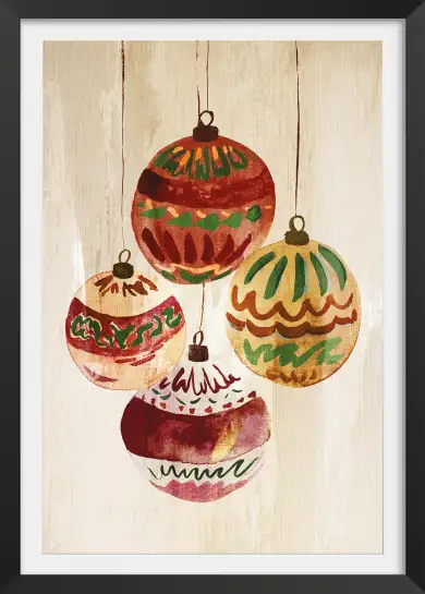 Tableau Noël Traditionnel Vintage - Illustration Féérique pour Décoration Murale