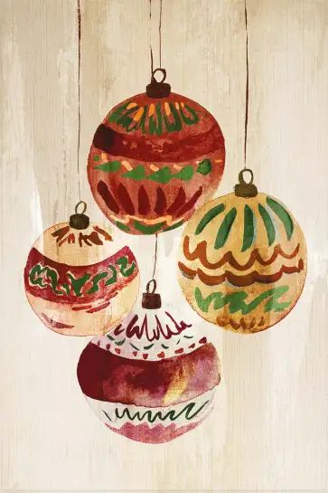 Tableau Noël Traditionnel Vintage - Illustration Féérique pour Décoration Murale