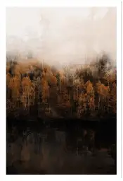 Tableau Forêt Rousse dans la Brume - Paysage d’Automne à l’Aquarelle