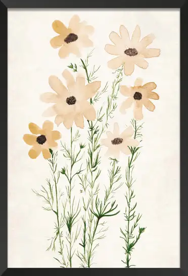 Affiche Botanique à l’Aquarelle - Fleurs Sauvages Beige et Ocre