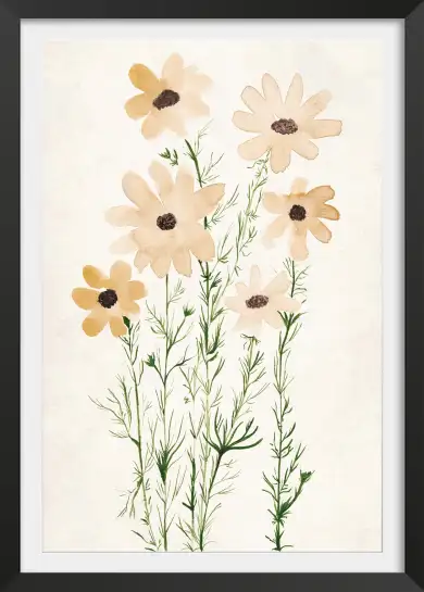 Affiche Botanique à l’Aquarelle - Fleurs Sauvages Beige et Ocre