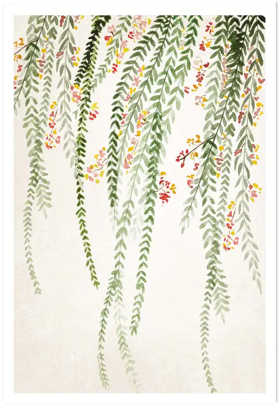 Affiche Botanique Zen à l’Aquarelle - Feuillage Retombant