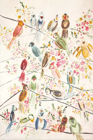 Affiche Oiseaux et Fleurs à l’Aquarelle - Décoration Murale Colorée