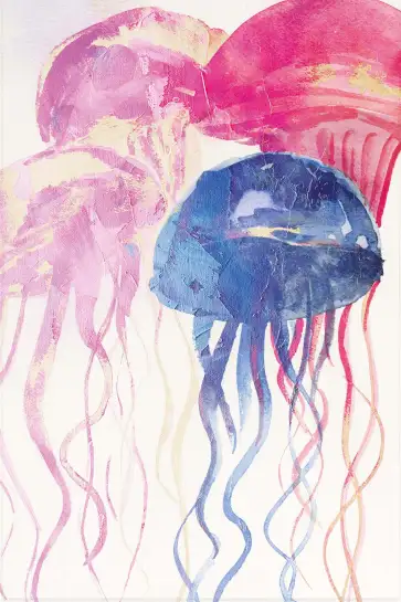 Affiche Marine à l’Aquarelle - Ballet des Méduses Rose et Bleu