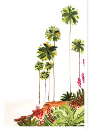Affiche palmiers aquarelle -Décoration paysage tropical