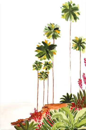 Affiche palmiers aquarelle -Décoration paysage tropical