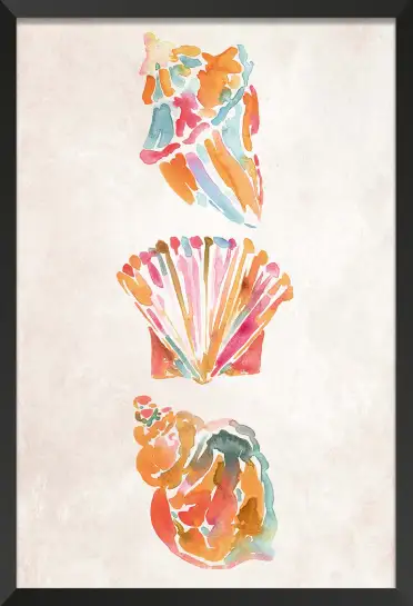 Affiche coquillages aquarelle - Décoration thème marin