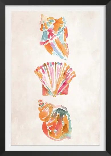Affiche coquillages aquarelle - Décoration thème marin