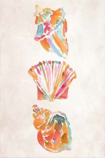 Affiche coquillages aquarelle - Décoration thème marin