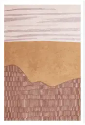 Affiche paysage abstrait -Illustration beige terracotta
