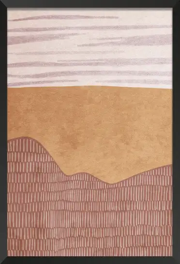 Affiche paysage abstrait -Illustration beige terracotta