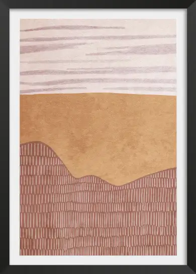 Affiche paysage abstrait -Illustration beige terracotta