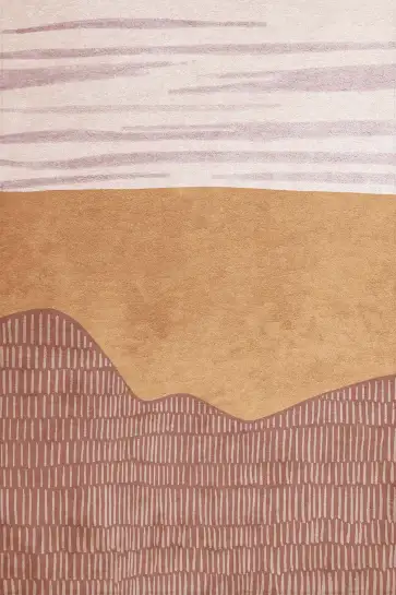 Affiche paysage abstrait -Illustration beige terracotta