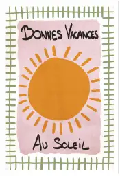 Affiche bonnes vacances - illustration soleil rétro