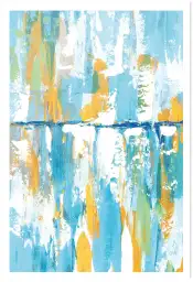 Affiche abstract sky - peinture bleue et dorée