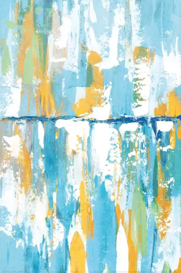 Affiche abstract sky - peinture bleue et dorée
