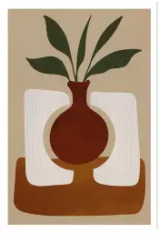 Affiche vase abstrait terracotta - Design contemporain minimaliste