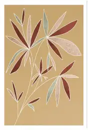 Affiche feuillage graphique terracotta - Illustration botanique moderne
