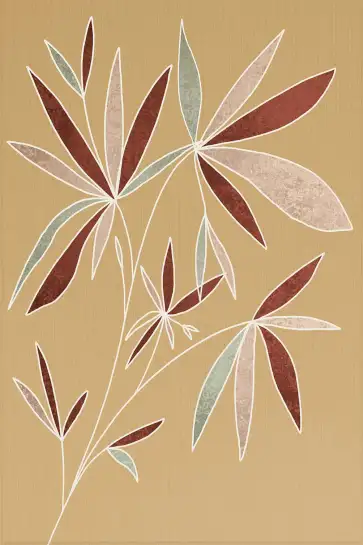 Affiche feuillage graphique terracotta - Illustration botanique moderne