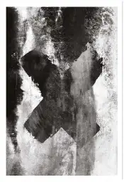 Affiche croix abstraite noire - Art contemporain minimaliste
