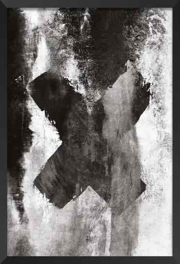 Affiche croix abstraite noire - Art contemporain minimaliste