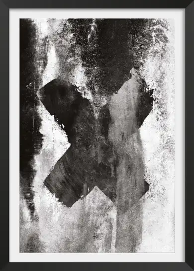 Affiche croix abstraite noire - Art contemporain minimaliste