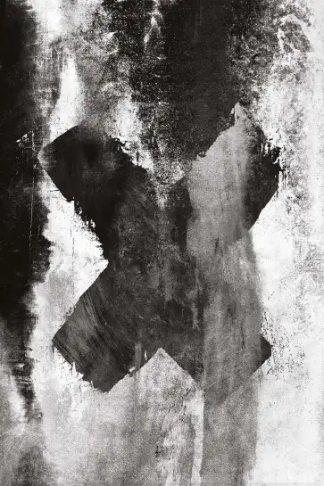 Affiche croix abstraite noire - Art contemporain minimaliste