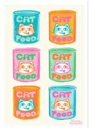 Affiche boîtes de conserve chat Cat Food - Art pop style Warhol