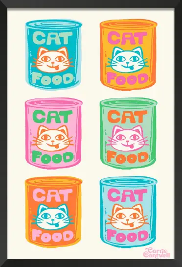 Affiche boîtes de conserve chat Cat Food - Art pop style Warhol