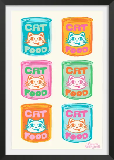 Affiche boîtes de conserve chat Cat Food - Art pop style Warhol
