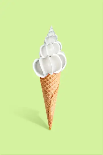 Affiche coquillage glace cornet - design minimaliste vert