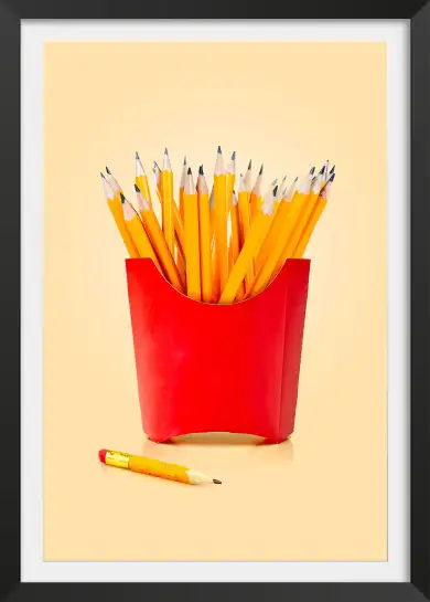 Affiche crayons frites - illustration design pop art