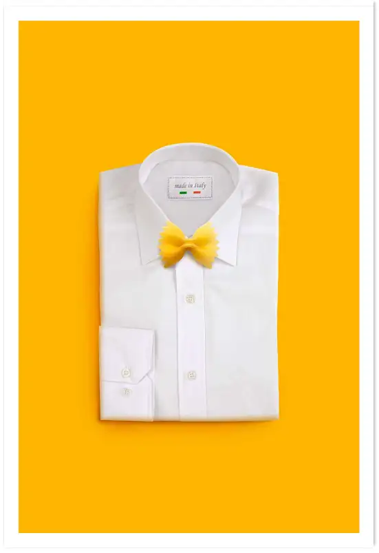 Affiche chemise pâte farfalle - photo design gourmand