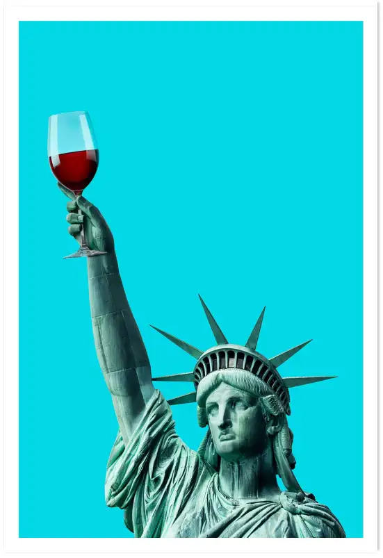 Affiche humoristique Statut de la liberté Cheers