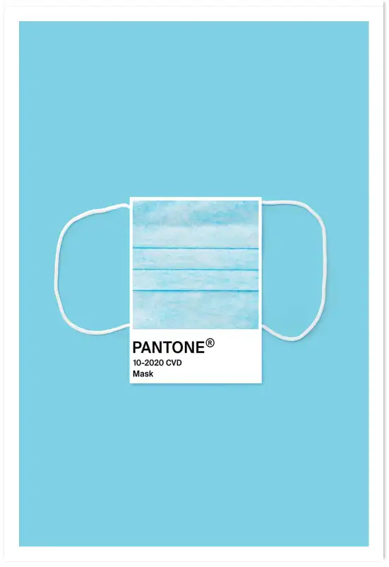 Affiche bleue Pantone mask