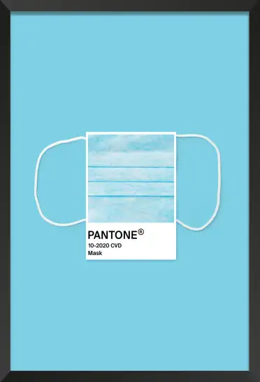 Affiche bleue Pantone mask