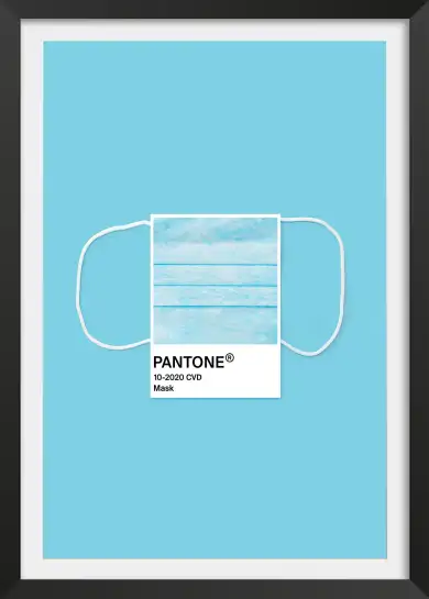 Affiche bleue Pantone mask