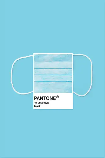 Affiche bleue Pantone mask